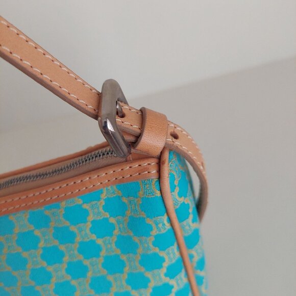 CELINE Turquoise Macadam Mini Shoulder Bag - Picture 11 of 17